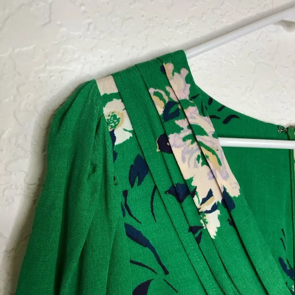 Free People Neon Garden green white floral dress size 0